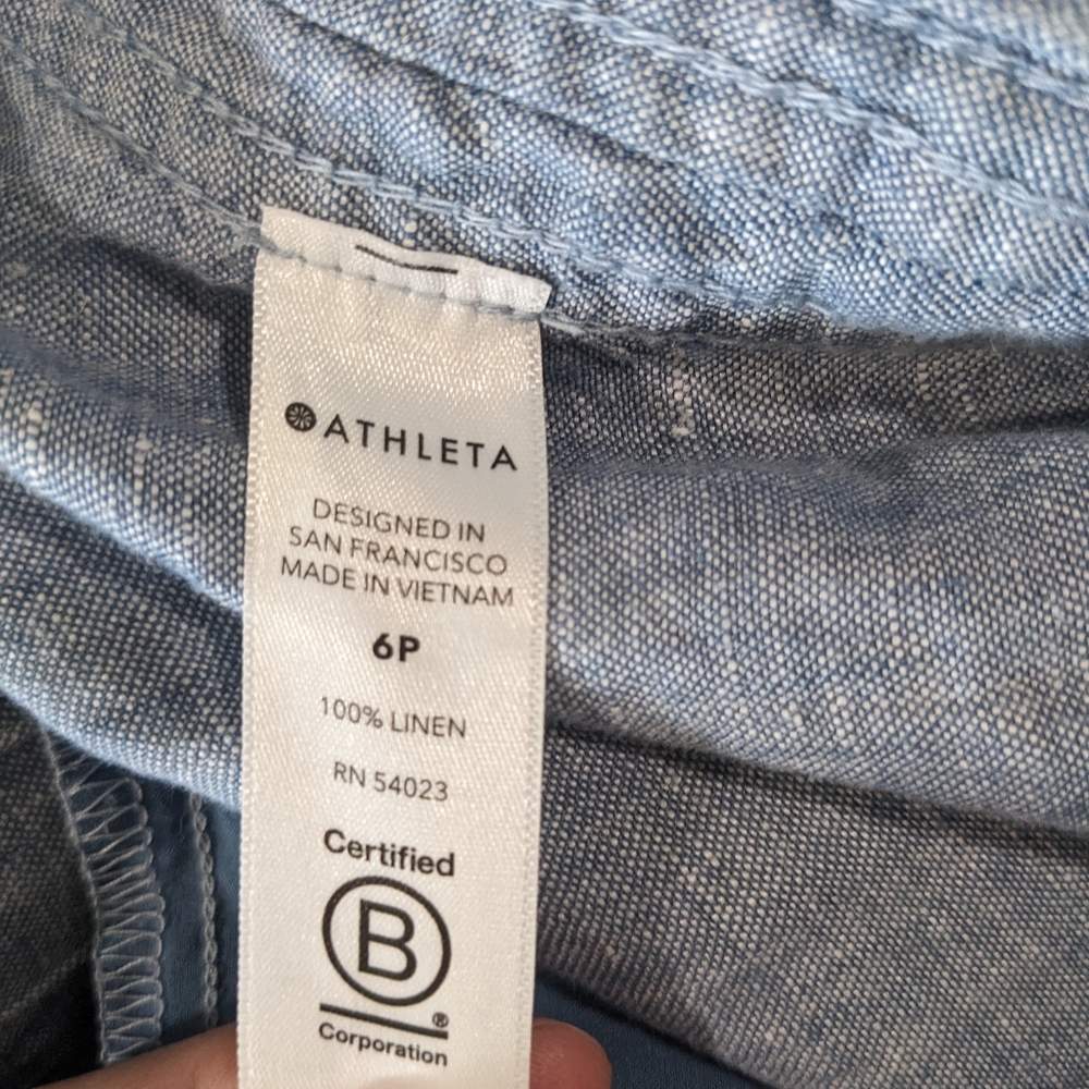 Athleta Cabo Linen Jogger Chambray Blue Size 6P - Picture 10 of 13